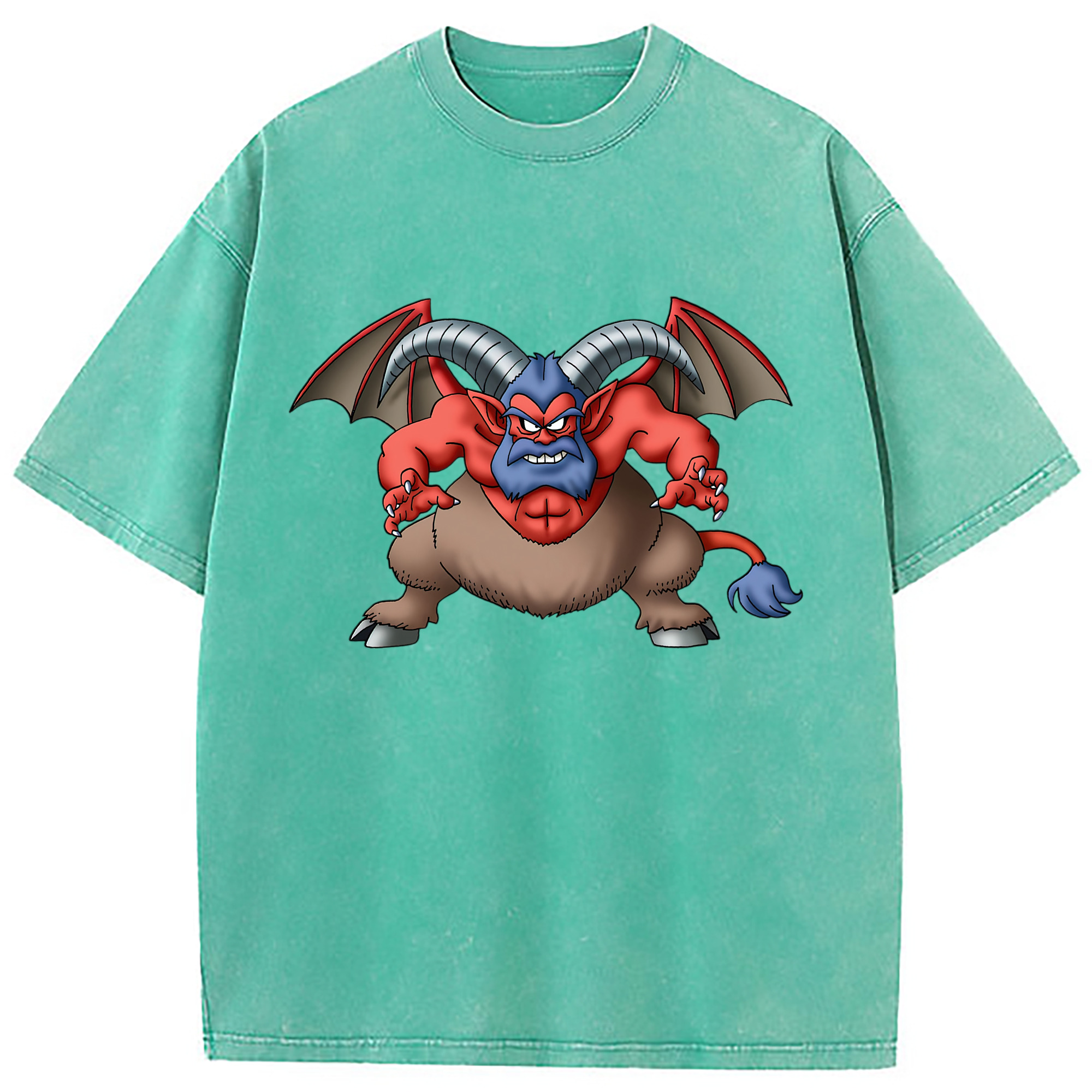 （画像用） ドラゴンクエスト Doragon Kuesuto Dragon Quest 綿100% ヴィンテージ風 半袖Tシャツ（フロントプリント）